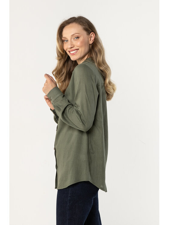 Awama Awama Koszula A768 Khaki Basic Fit