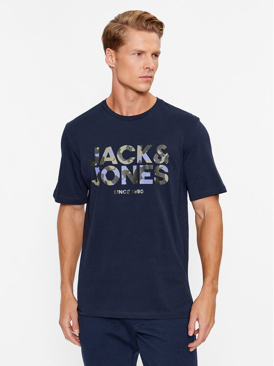 Jack&Jones T-krekls 12235189 Tumši zils Regular Fit