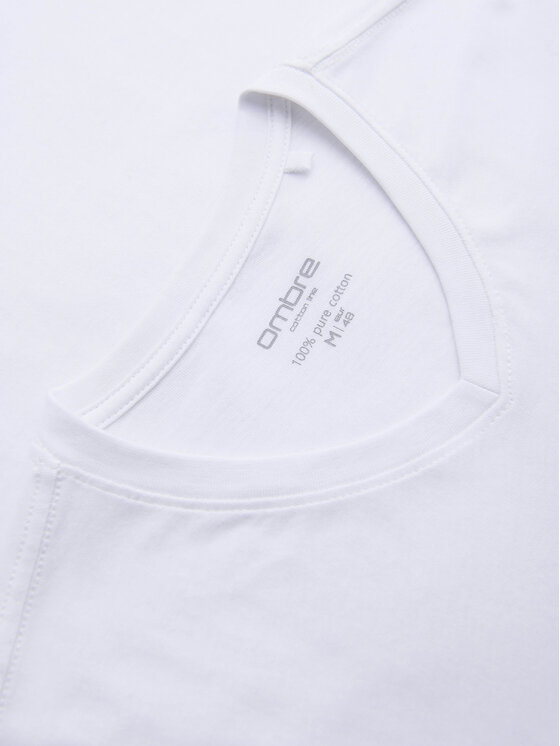 Ombre Ombre Longsleeve OM-LSBL-0143 Biały Regular Fit