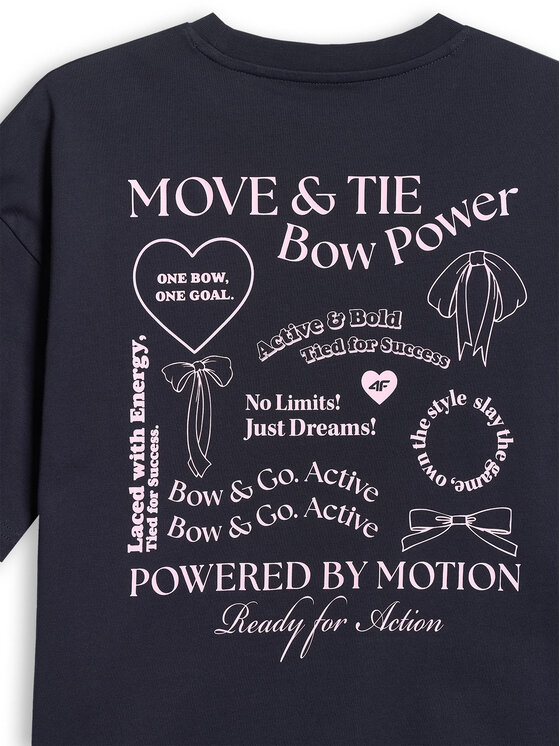 4F 4F T-Shirt BOW MOTION Granatowy Loose Fit