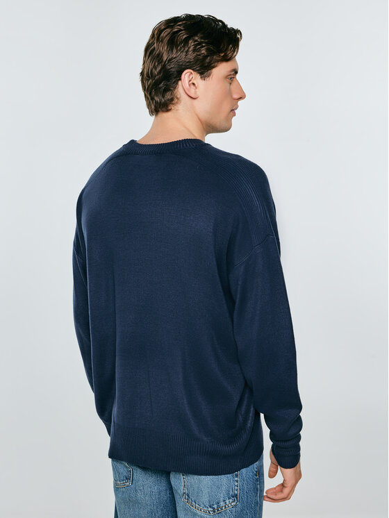 BIG STAR BIG STAR Sweter STAN Granatowy Oversize