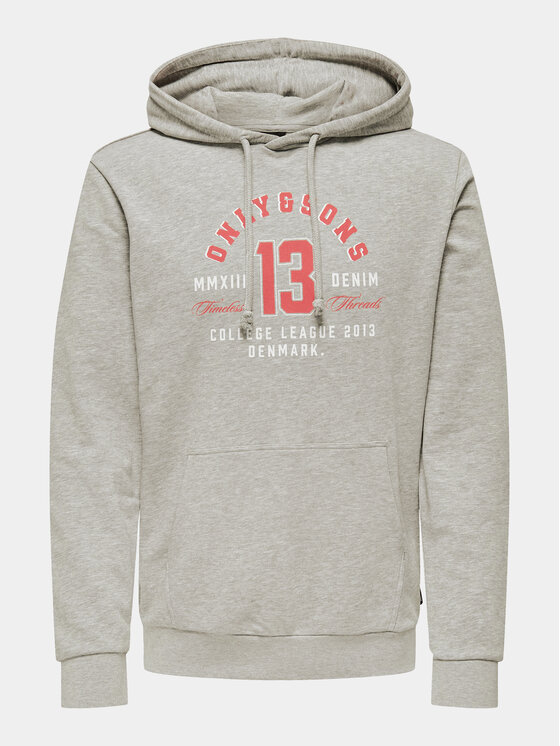Only & Sons Only & Sons Світшот Lenny 22028594 Сірий Regular Fit