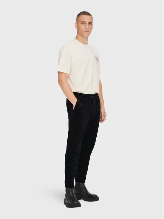 Only & Sons Only & Sons Pantaloni di tessuto Linus 22019912 Nero Tapered Fit