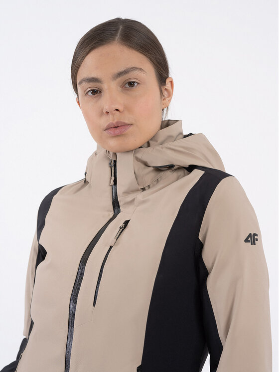 4F 4F Lyžiarska bunda 4FAW23TTJAF340 Hnedá Slim Fit