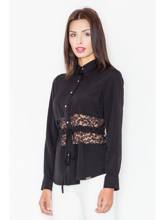 FIGL FIGL Blúzka M473 Čierna Regular Fit