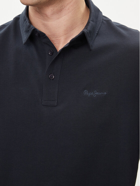 Pepe Jeans Pepe Jeans Тениска с яка и копчета Harper PM542157 Тъмносин Regular Fit