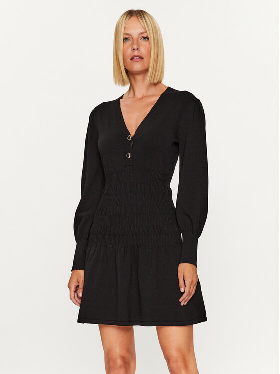 Morgan Rochie tricotată 232-RMYRTIL Negru Slim Fit