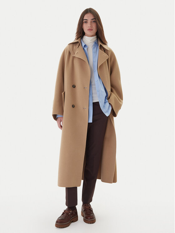 Weekend Max Mara Palton de lână Cadine 2525016022 Bej Regular Fit