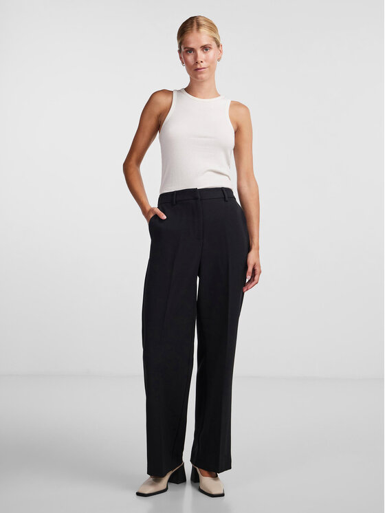 YAS YAS Παντελόνι υφασμάτινο 26030711 Μαύρο Regular Fit