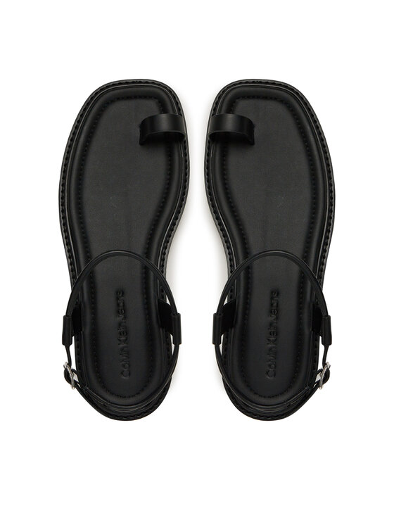 Calvin Klein Jeans Calvin Klein Jeans Sandały Rope Toe Post Sandal Lth Mg YW0YW01893 Czarny