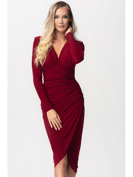 Aurora Aurora Sukienka wieczorowa Lidia Bordowy Curvy Fit