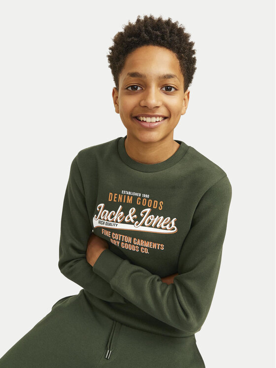 Jack&Jones Junior Jack&Jones Junior Majica dugih rukava Logo 12258840 Zelena Regular Fit