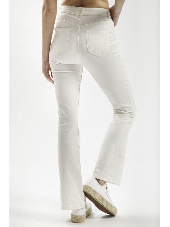 Cross Jeans Cross Jeans Jeansy C 4528-029 Biały Flared Leg