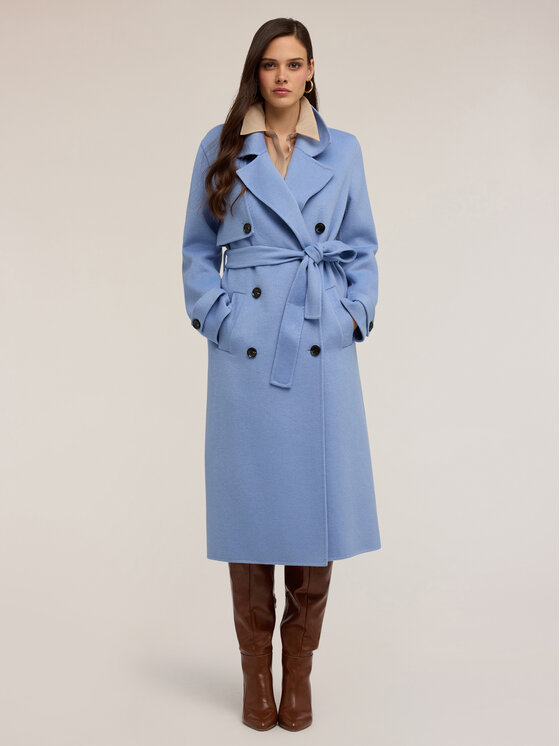 Motivi Motivi Cappotto 0082Q100623N004 Turchese Regular Fit