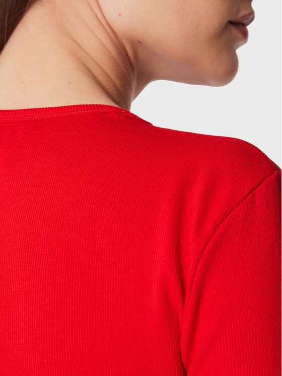 Tommy Jeans Tommy Jeans Bluse Essential DW0DW14277 Rot Slim Fit