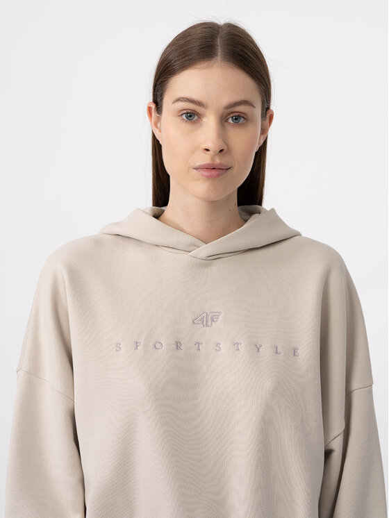 4F 4F Sweatshirt 4FAW23TSWSF0717 Beige Regular Fit