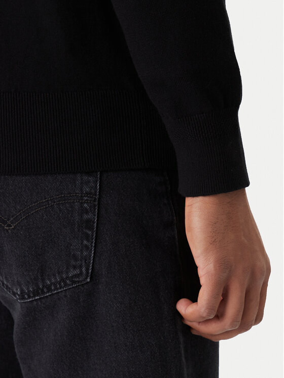 BOSS Boss Bluză cu gât Akiro S 50527573 Negru Regular Fit