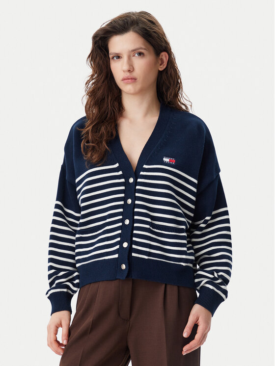 Damski Kardigan Tommy Jeans, Rozmiar XS, Granatowy, DW0DW20257