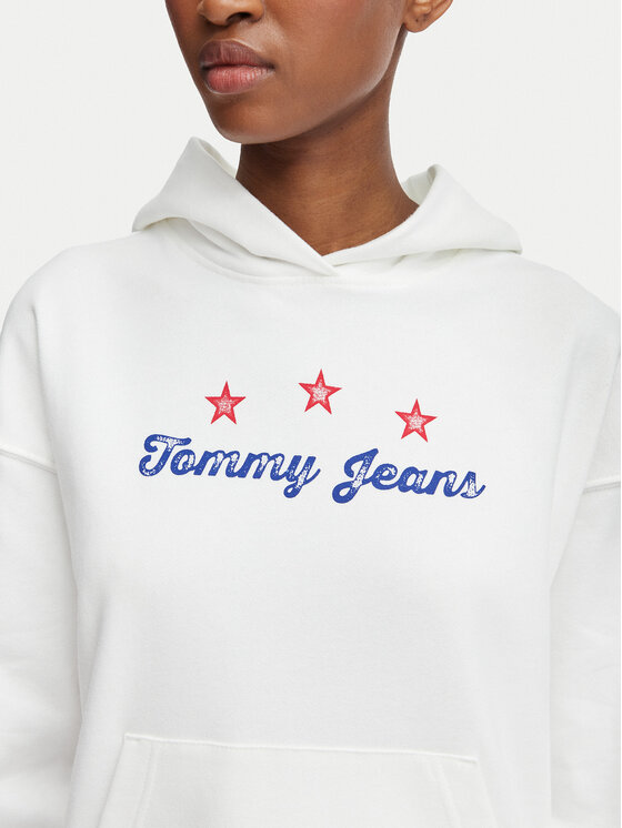 Tommy Jeans Tommy Jeans Džemperis Star Novelty DW0DW23484 Balta Boxy Fit
