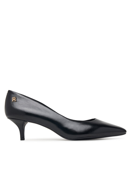 Tommy Hilfiger Tommy Hilfiger Décolleté Kitten Heel Court Leather Shoe FW0FW09526 Nero