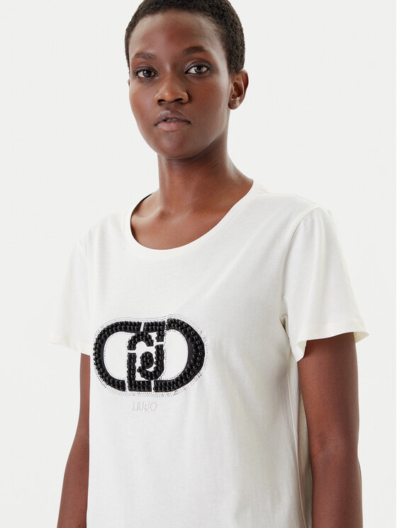 Liu Jo Sport Liu Jo Sport Tricou TF5280 JS923 Écru Regular Fit