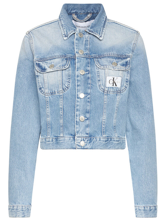 Calvin Klein Jeans Calvin Klein Jeans Jeansová bunda Crop Trucker J20J214444 Modrá Regular Fit