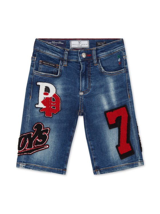 PHILIPP PLEIN PHILIPP PLEIN Szorty jeansowe 27769 Błękitny Basic Fit