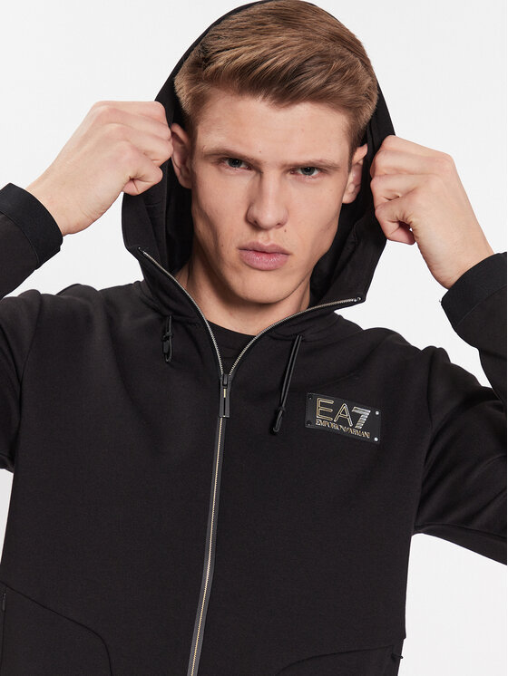 EA7 Emporio Armani EA7 Emporio Armani Džemperis ar kapuci 3RPM30 PJFAZ 1200 Melns Regular Fit