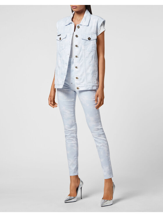 PHILIPP PLEIN PHILIPP PLEIN Kamizelka 30434 Niebieski Regular Fit