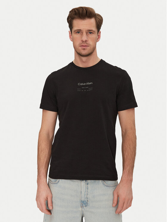 Calvin Klein Calvin Klein T-Shirt Editorial Logo K10K114172 Černá Regular Fit
