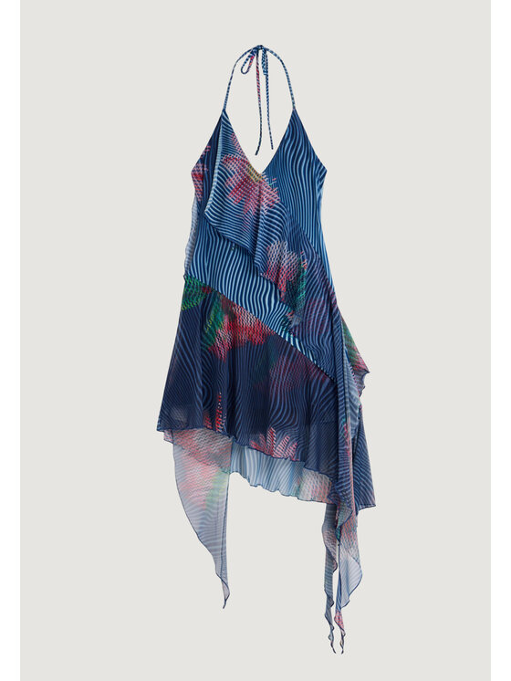 Desigual Desigual Φόρεμα καθημερινό VEST_NORA Μπλε Egg Fit