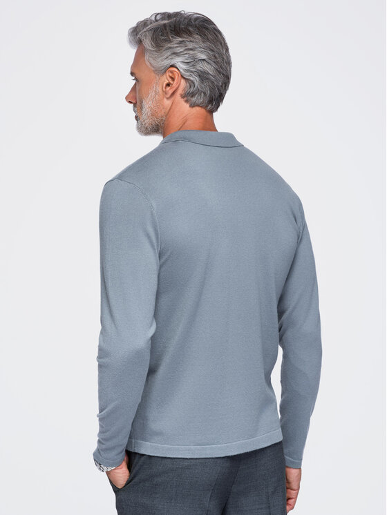 Ombre Ombre Longsleeve OM-POLS-0138 Szary Regular Fit