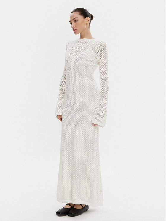 Herskind Herskind Sukienka dzianinowa 5522910 Écru Regular Fit