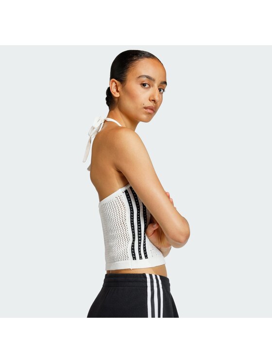 adidas adidas Top Knitted Crochet KC6485 Bianco Slim Fit