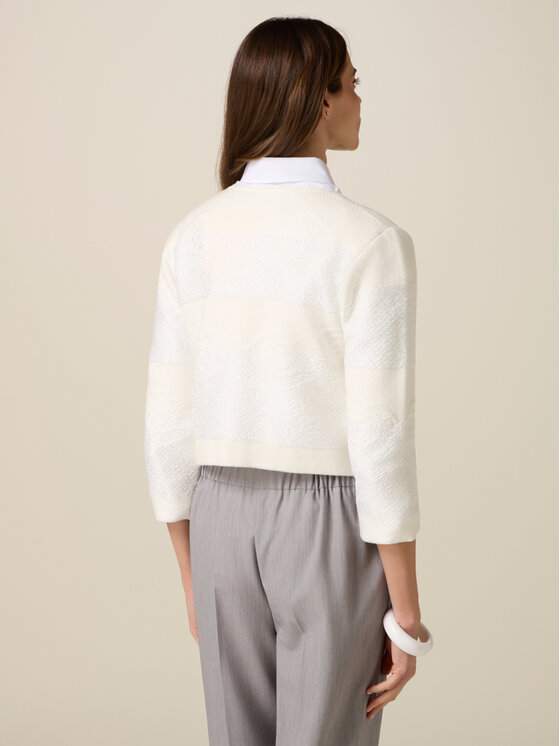 Oltre Oltre Maglione M524J005296N011 Bianco Boxy Fit