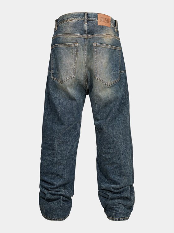 MADE BY SOCIETY MADE BY SOCIETY Spodnie materiałowe AXIS WIDE - P17155 Niebieski Basic Fit