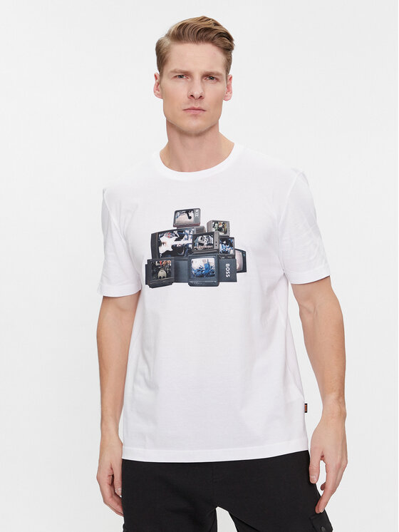 Boss Tricou Teemushroom 50509892 Alb Regular Fit