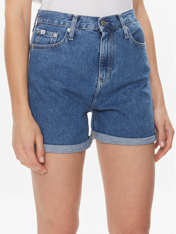 Calvin Klein Jeans Džínsové šortky Mom Short J20J222801 Modrá Mom Fit