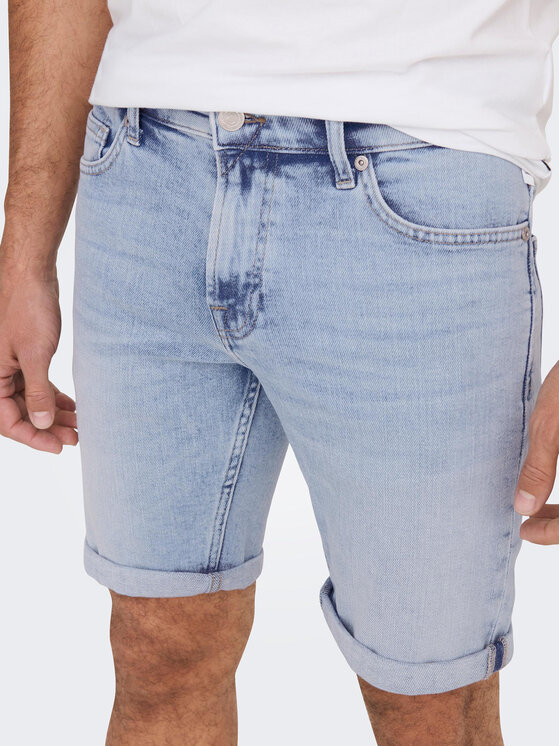 Only & Sons Only & Sons Džínové šortky 22025189 Modrá Regular Fit