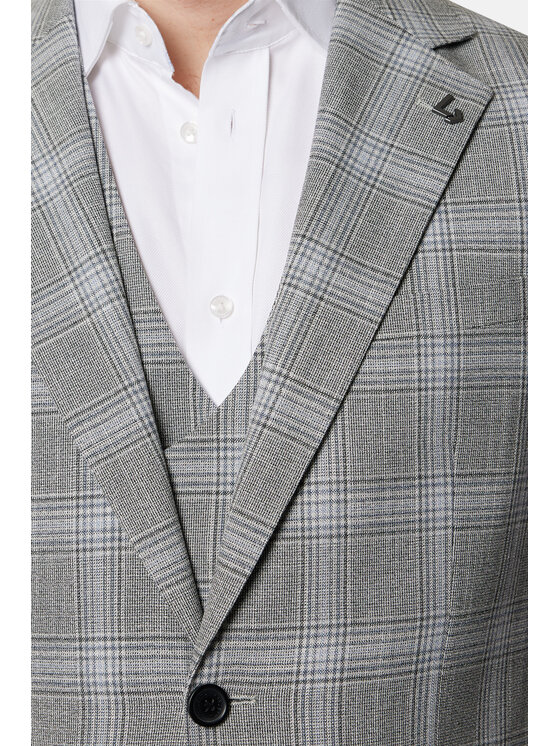 Lancerto Lancerto Marynarka Lucena MA131124000014 Szary Slim Fit