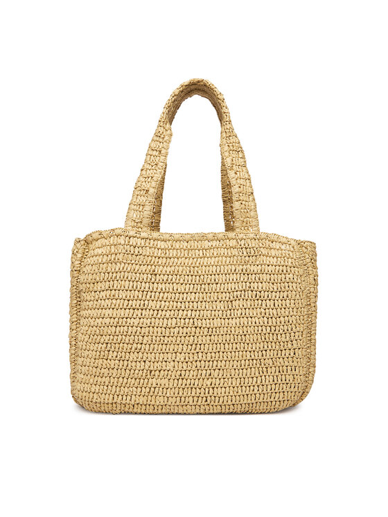 Calvin Klein Calvin Klein Torebka Bold Ck Raffia Medium Tote LV04F3447G Beżowy