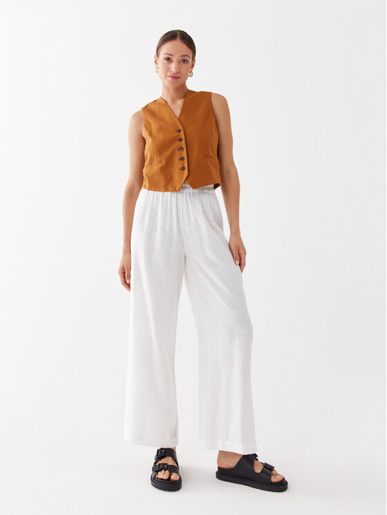 ONLY ONLY Pantaloni di tessuto Tokyo 15259590 Bianco Straight Fit