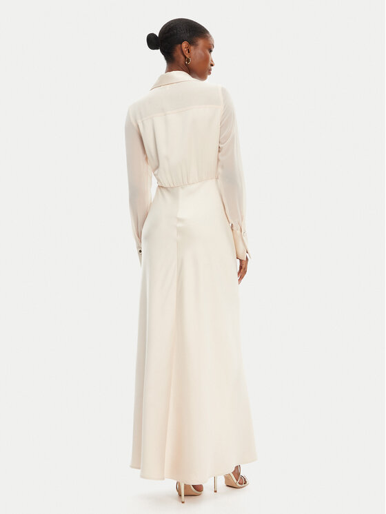 Babylon Babylon Rochie tip cămașă ED0734 Bej Regular Fit