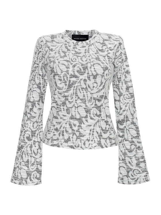 Magda Matyja Magda Matyja Bluzka PALAZZO LONGSLEEVE TOP Szary Fitted Fit