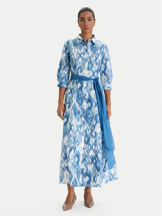 Luisa Spagnoli Luisa Spagnoli Košilové šaty Palato 542965 Modrá Regular Fit