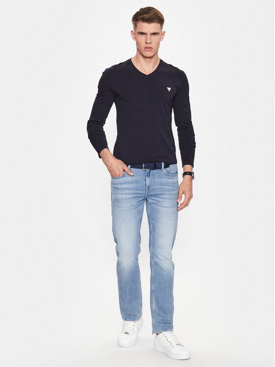 Guess Guess Longsleeve M2YI08 J1314 Dunkelblau Slim Fit