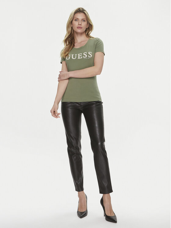Guess Guess Marškinėliai Pony Hair W4RI45 J1314 Žalia Slim Fit
