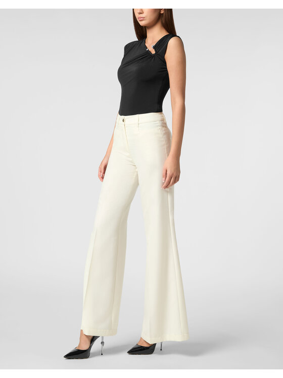 PHILIPP PLEIN PHILIPP PLEIN Pantaloni di tessuto 22687 Bianco Flare Fit
