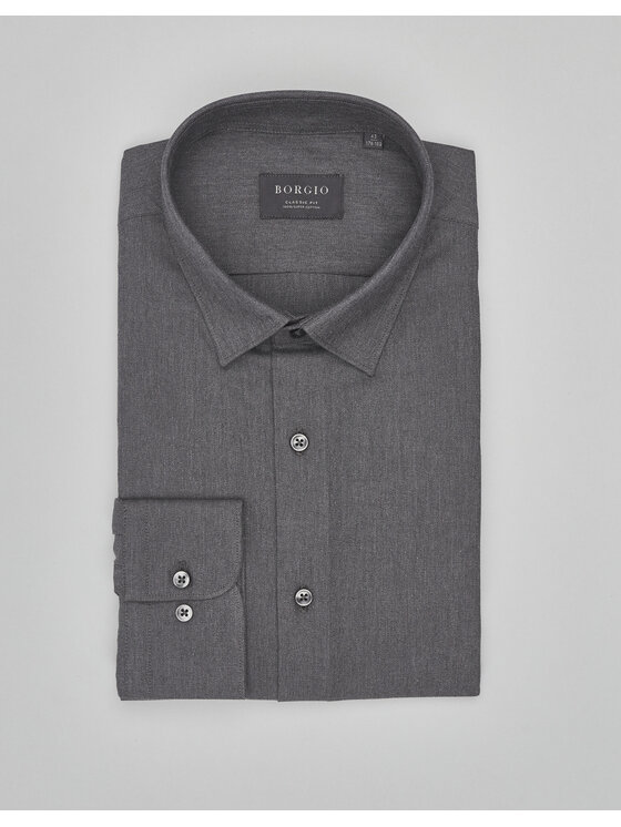 Borgio Borgio Koszula flero_00619 Szary Classic Fit