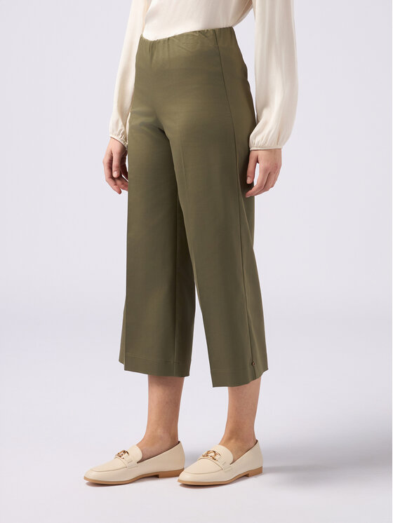 Oltre Oltre Pantaloni di tessuto P787R208342N035 Verde Cropp Fit
